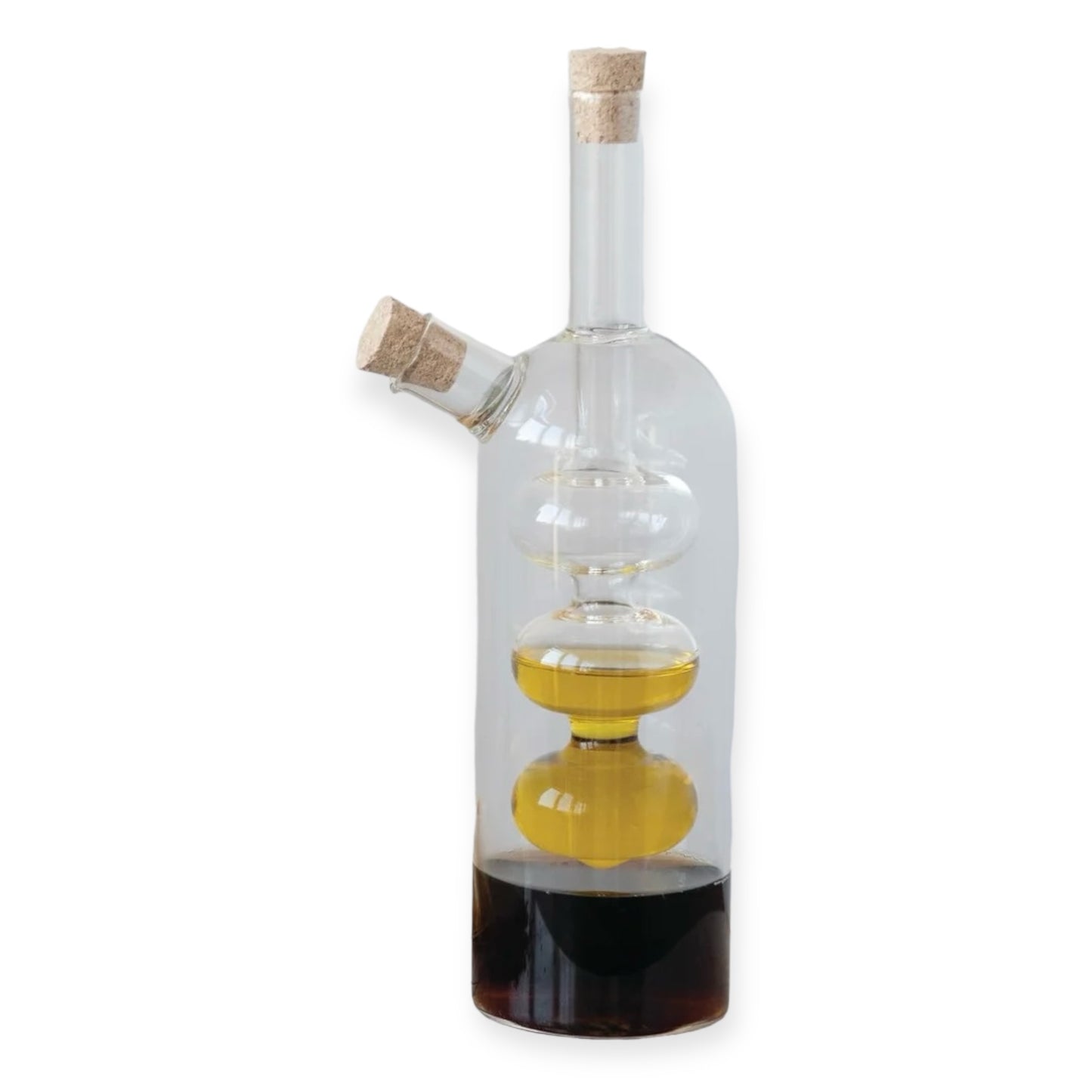 Glass Oil and Vinegar Cruet with Cork Stoppers