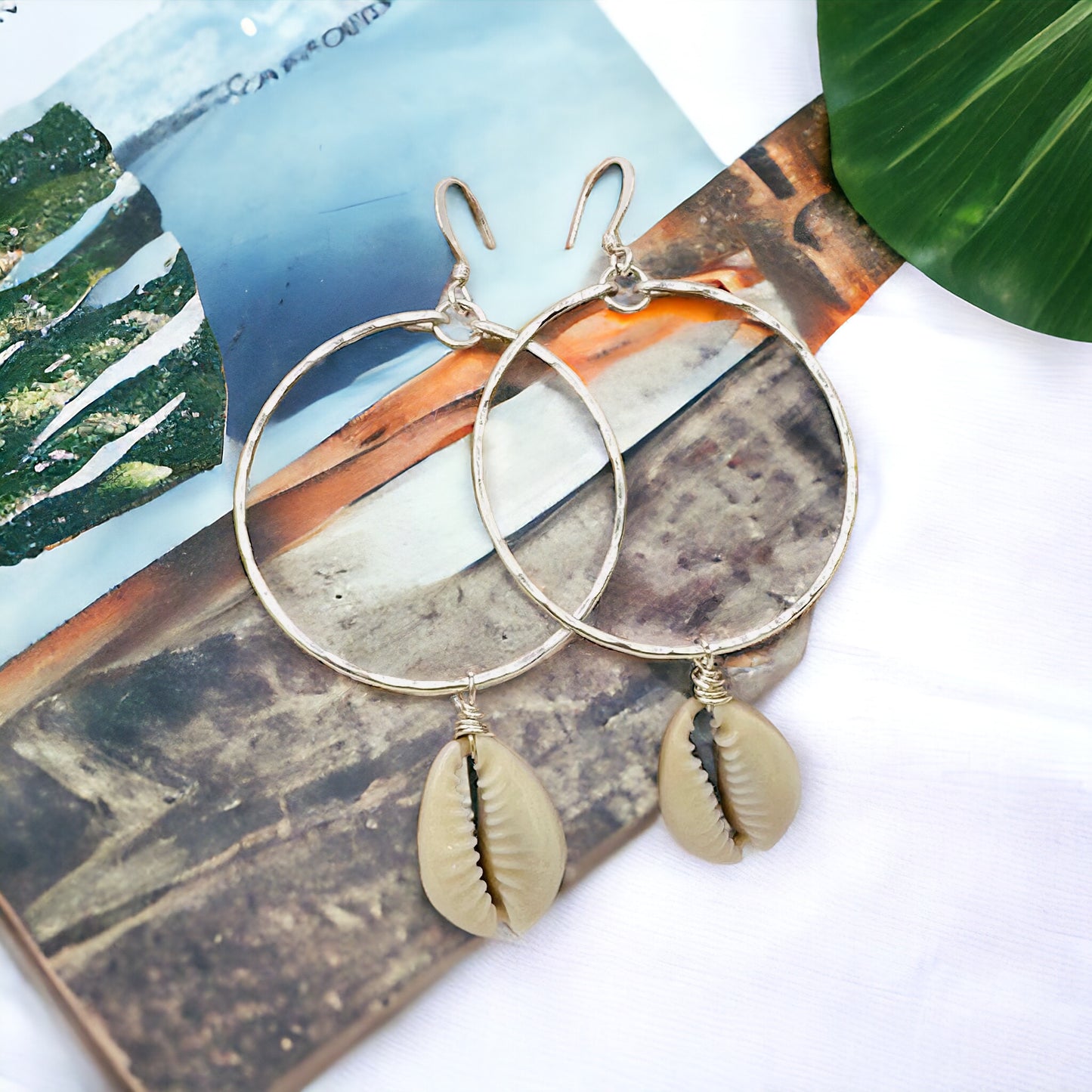 Cowrie Hoop Earrings