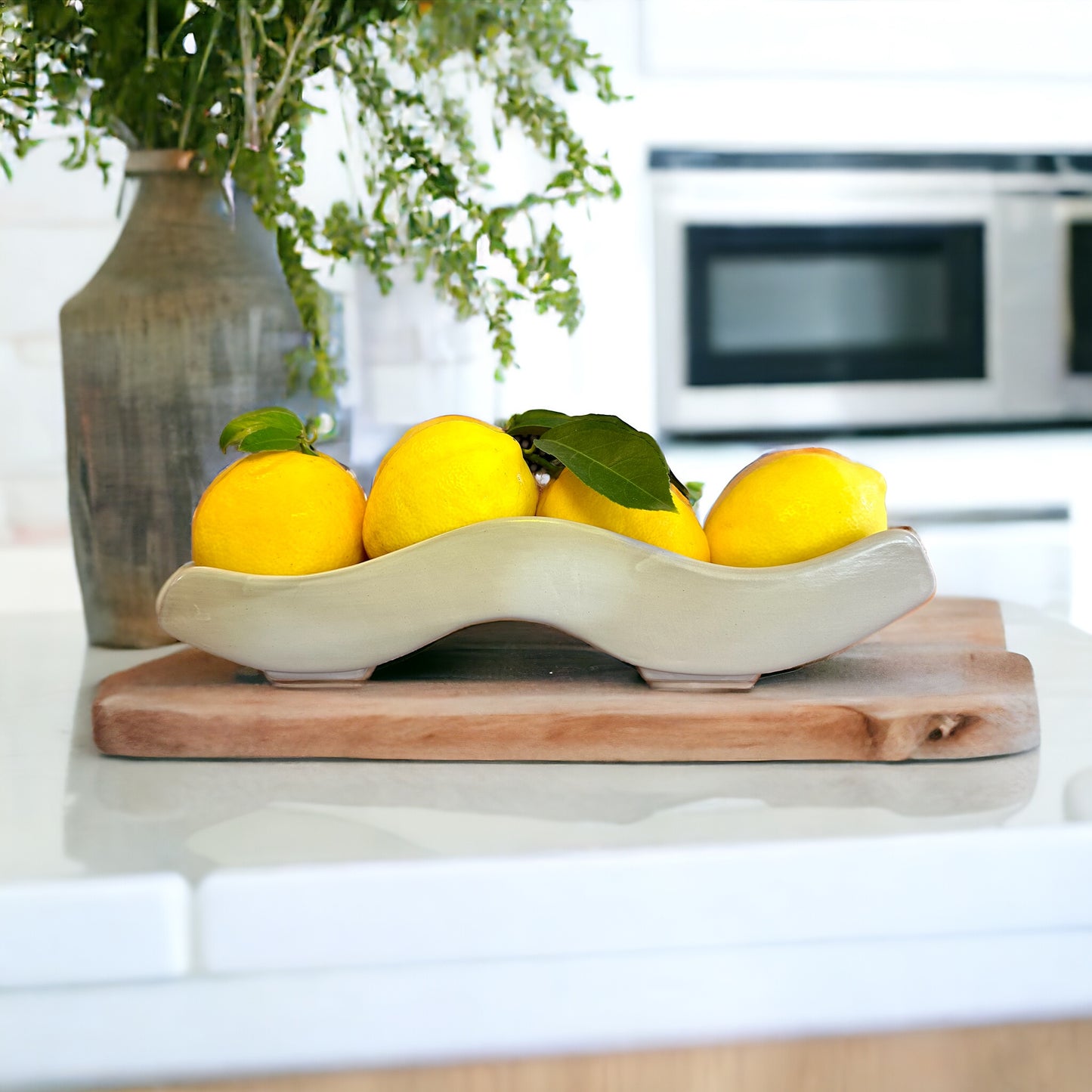 Stoneware Citrus Wave Tray