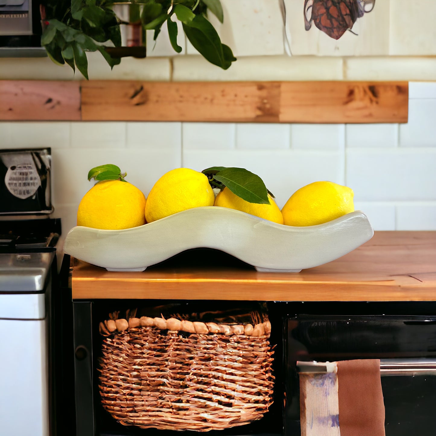 Stoneware Citrus Wave Tray
