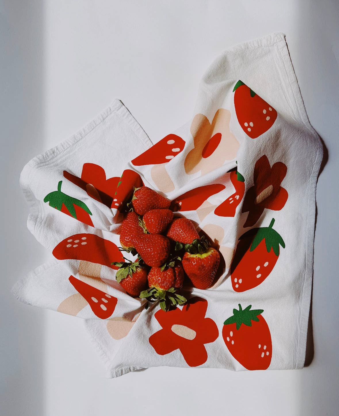 Strawberry towel, mushroom towel, kitchen towel, tea towel, home goods, home decor, baking towel, cute towel, cute kitchen towel