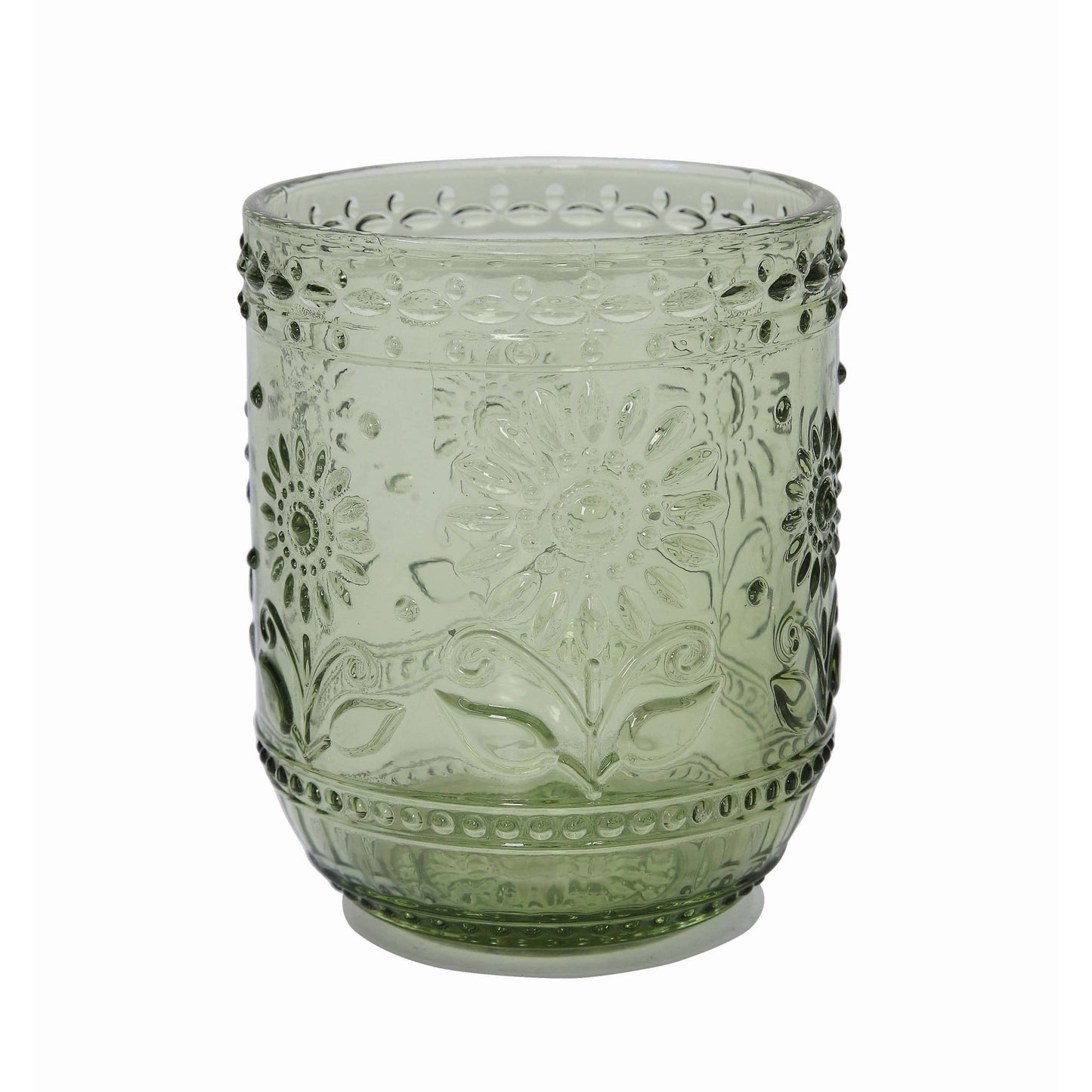 Embossed Flower Drinking Glass