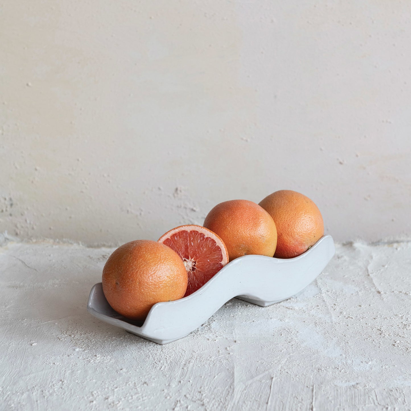 Stoneware Citrus Wave Tray