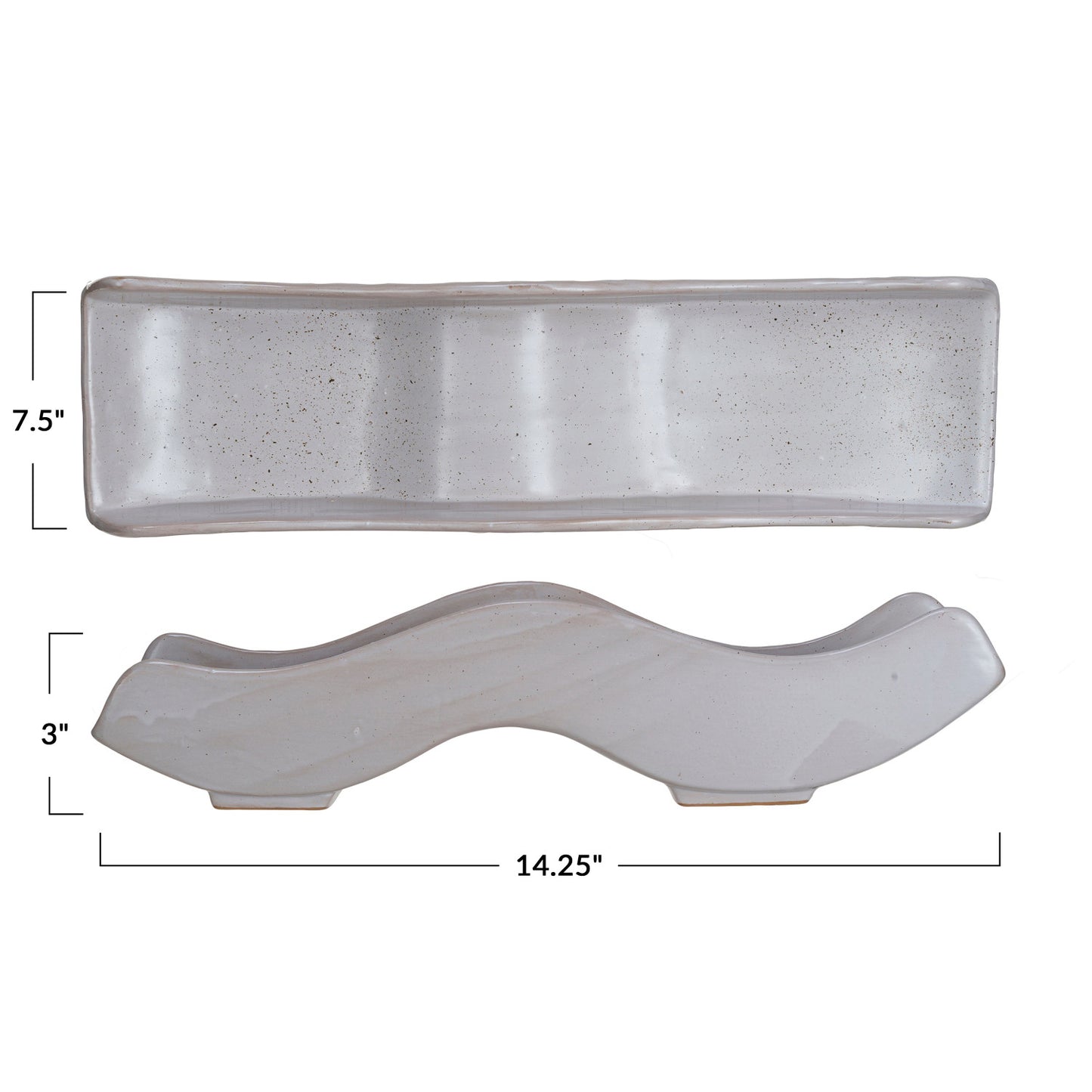 Stoneware Citrus Wave Tray