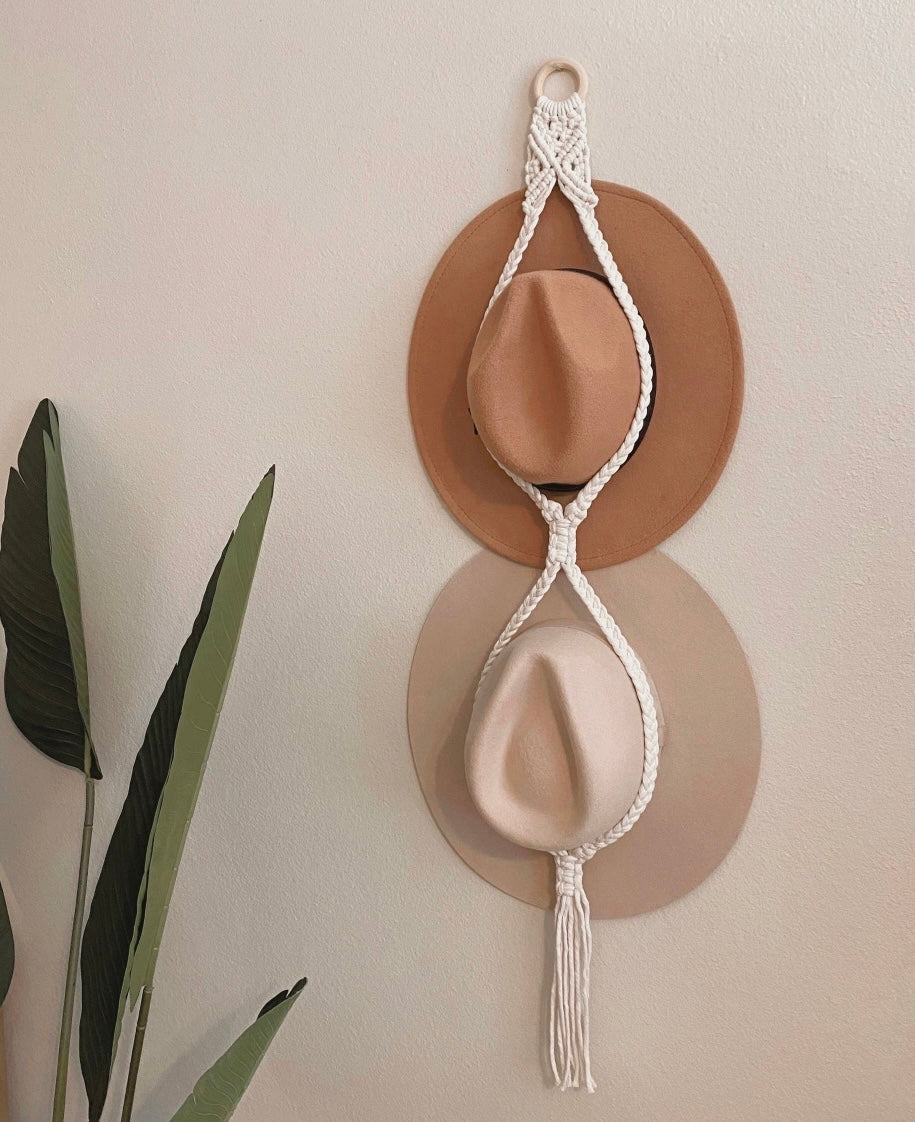 hat hanger, macrame hat hanger, boho hat, boho hat hanger, wall decor, wall decoration, handmade home decor