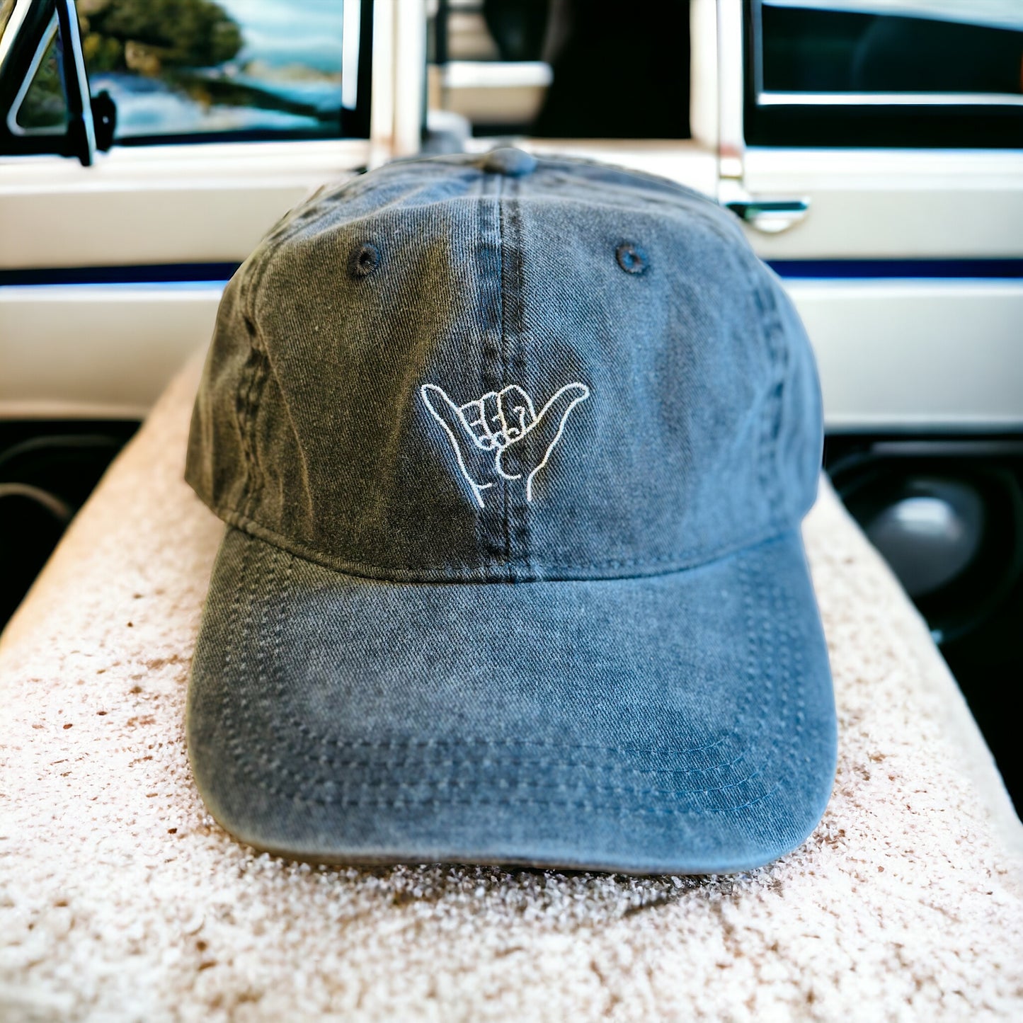Shaka Hat ( Black w/ White Shaka)