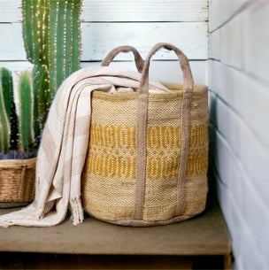 Jute Bag (Yellow & Natural)