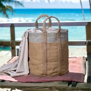 Jute Bag (Black & Natural)