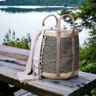 Jute Bag (Black & Natural)