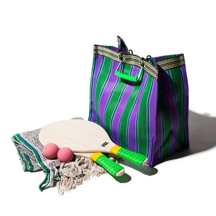 Wander Tote Green & Purple