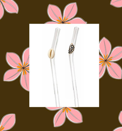 Shell Lovers Glass Straw Set