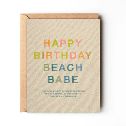 Happy Birthday Beach Babe Greeting Card (Donates $1 to Surf Rider Foundation)