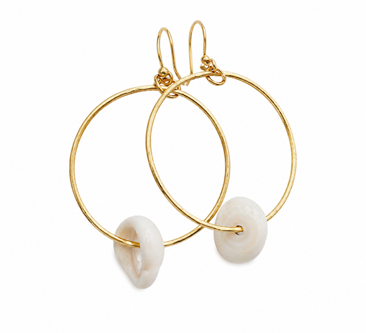 Puka Shell Hoop Earrings