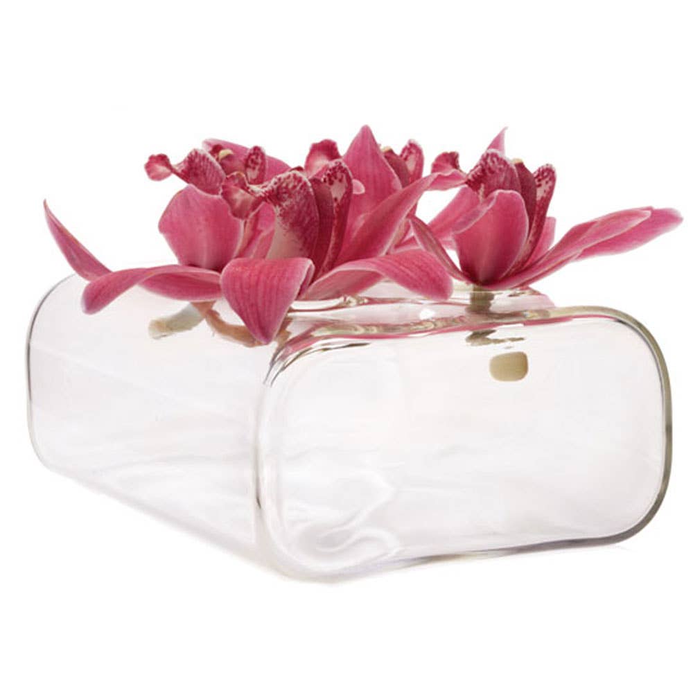 Hudson Flute Clear Glass Bud Vase: 4 Hole